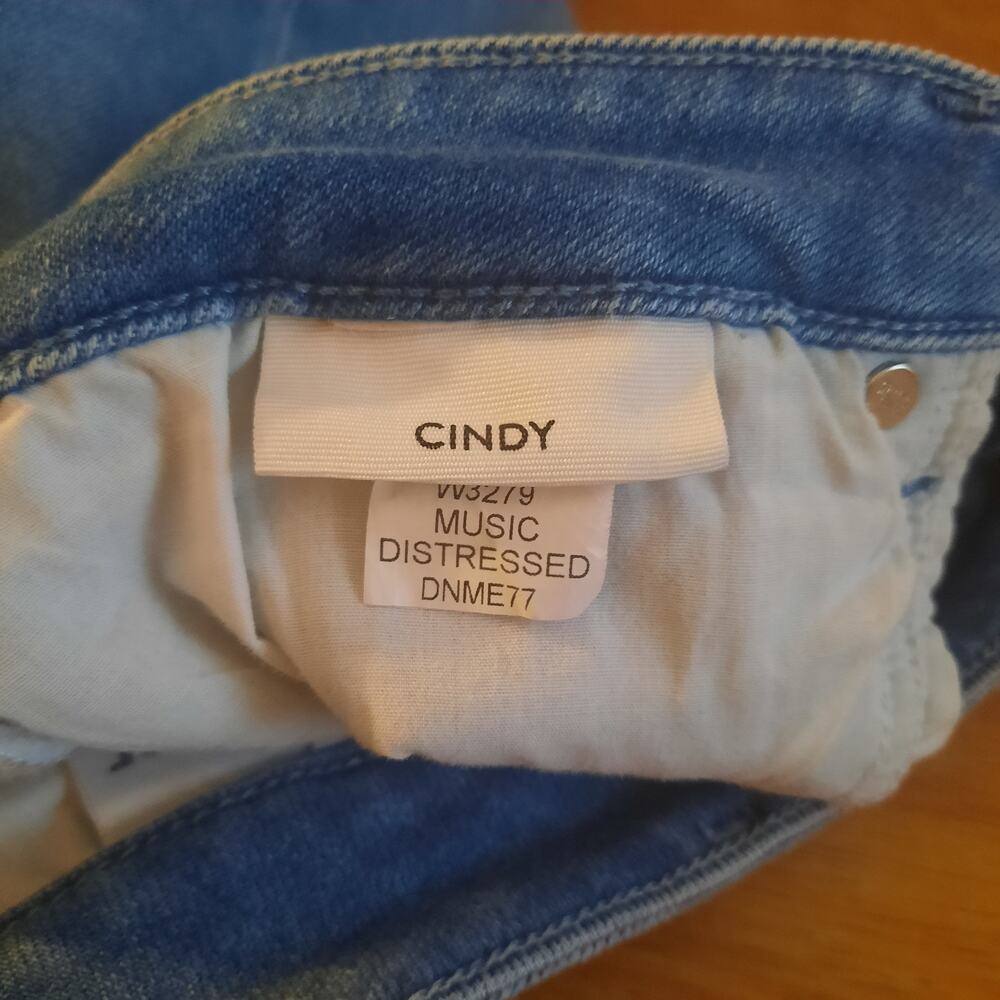 Paige Cindy Womens Stringy Hem Straight Jeans in Music Distressed Size 31 - Picture 5 of 8
